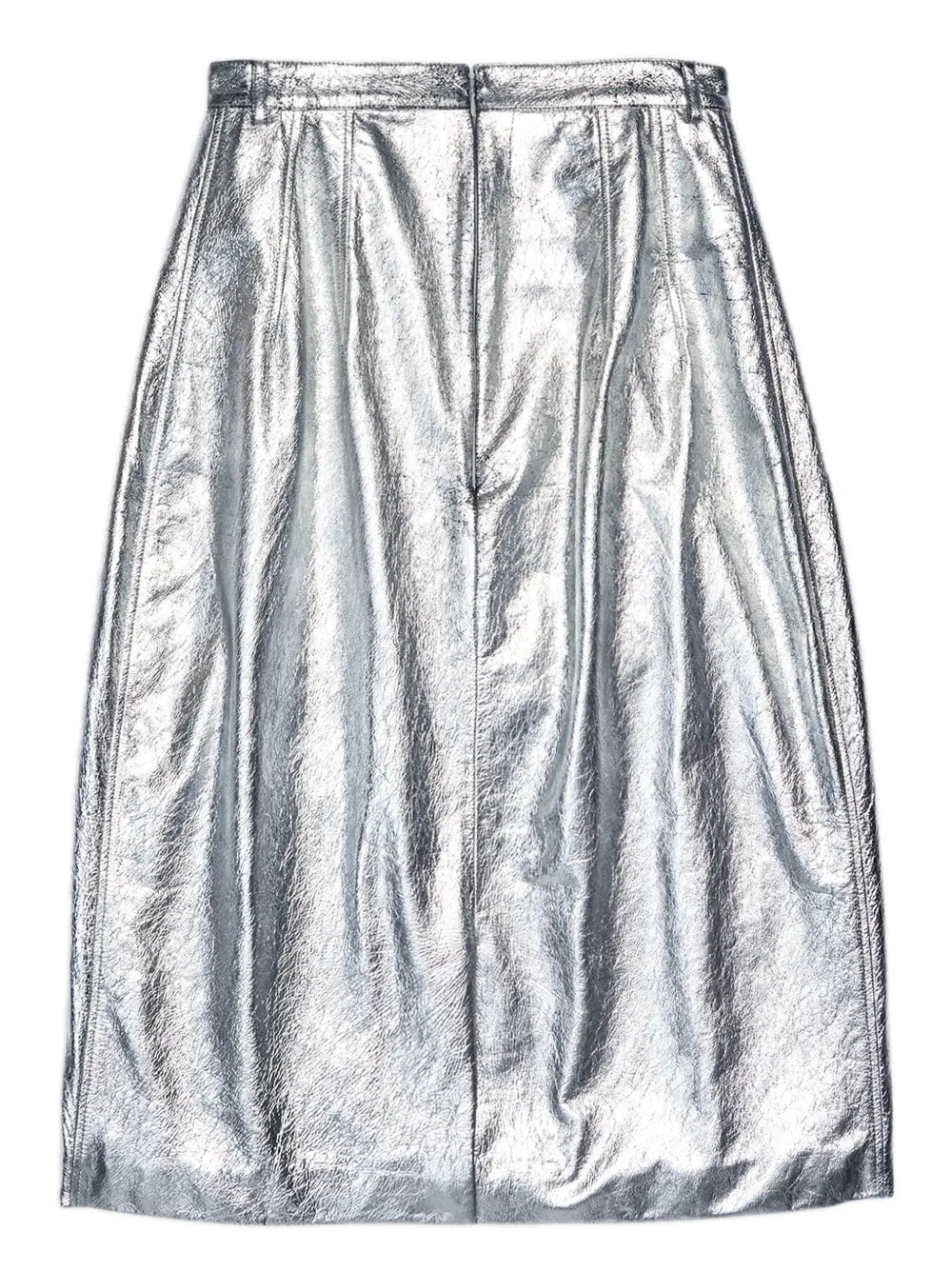 Balenciaga metallic-effect lamb skin skirt