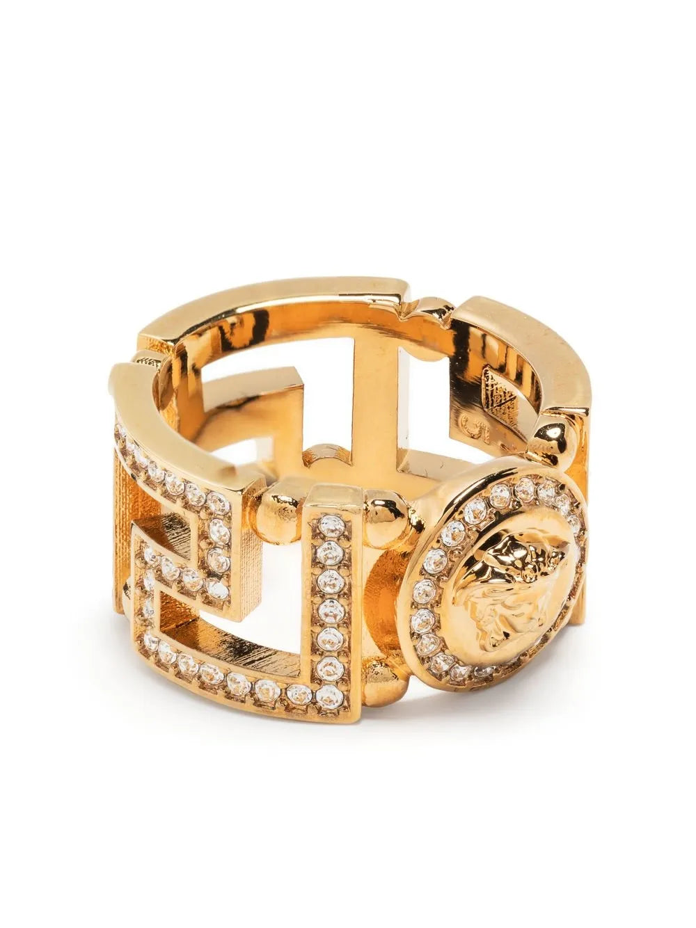 Versace Medusa Greca crystal-embellished ring