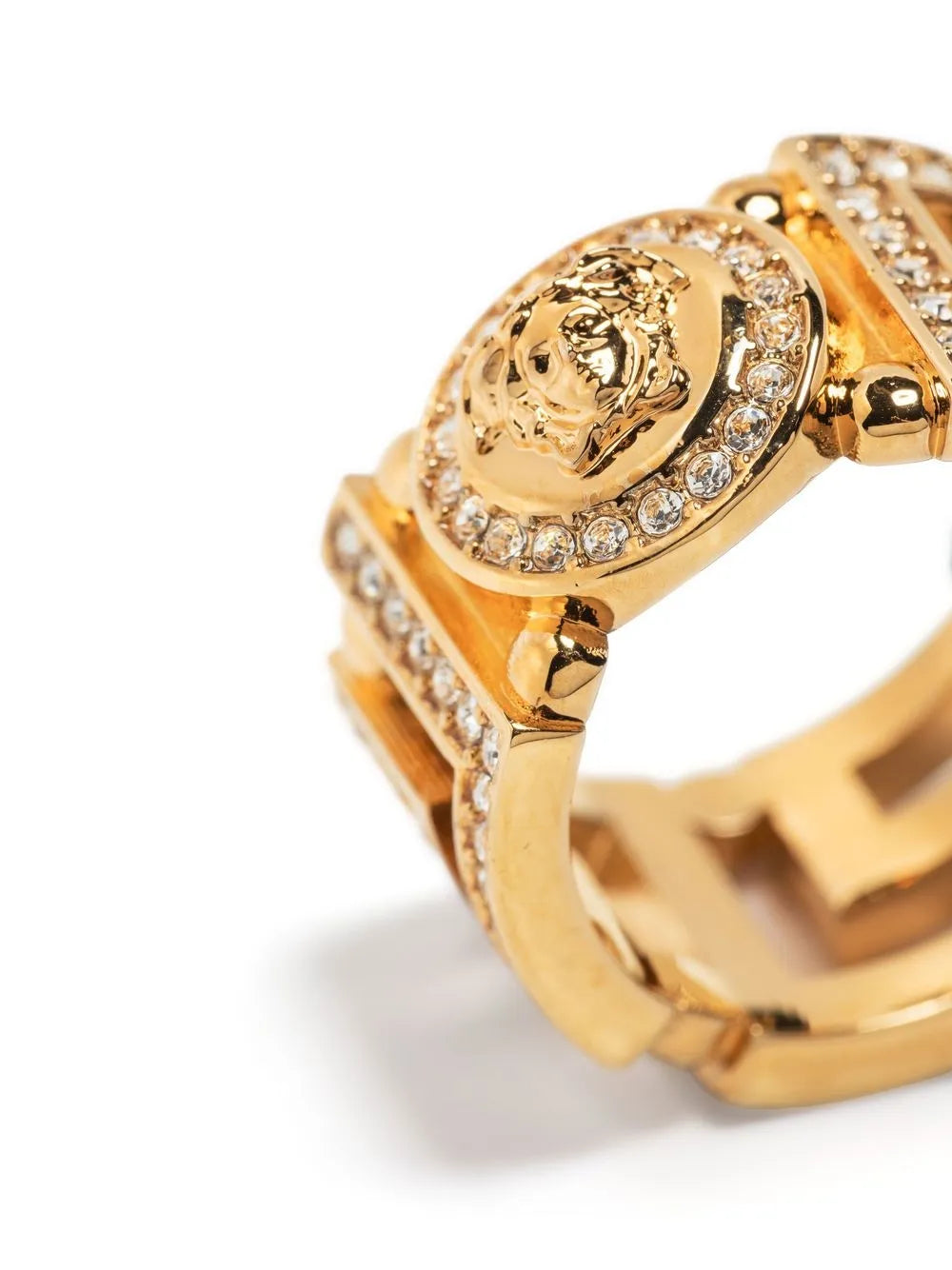 Versace Medusa Greca crystal-embellished ring