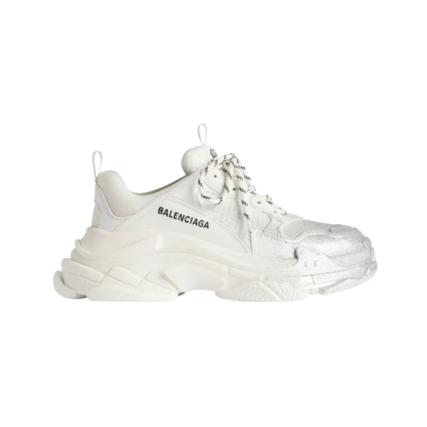 Balenciaga Triple S Glitter Spray Sneaker In Silver