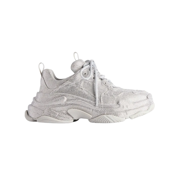 Balenciaga Triple S Sneaker With Rhinestones In Light Grey