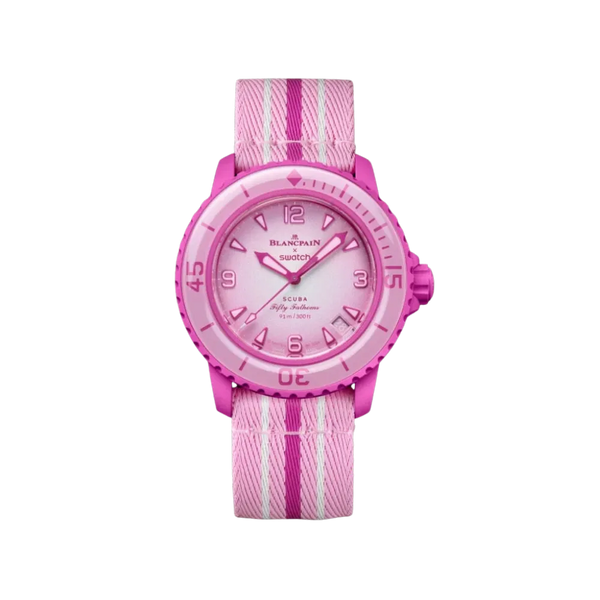 Blancpain x Swatch Bioceramic Scuba Fifty Fathoms Ccollection Pink Ocean