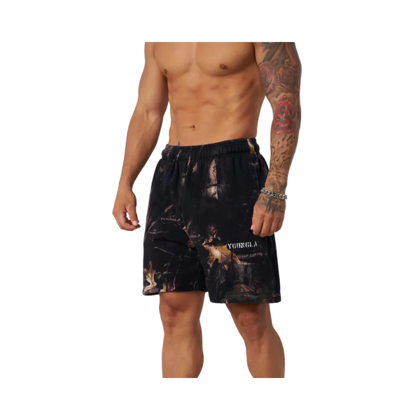 YoungLA Tree Camo Collection Shorts Black Tree Camo