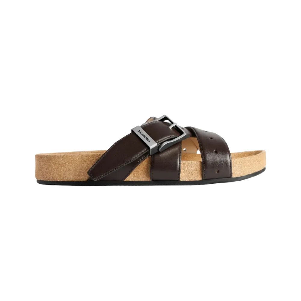 Balenciaga Belt Mule In Moka