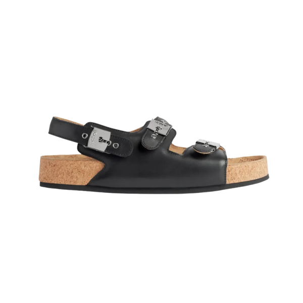 Balenciaga I Scholl Flat Sandal In Black