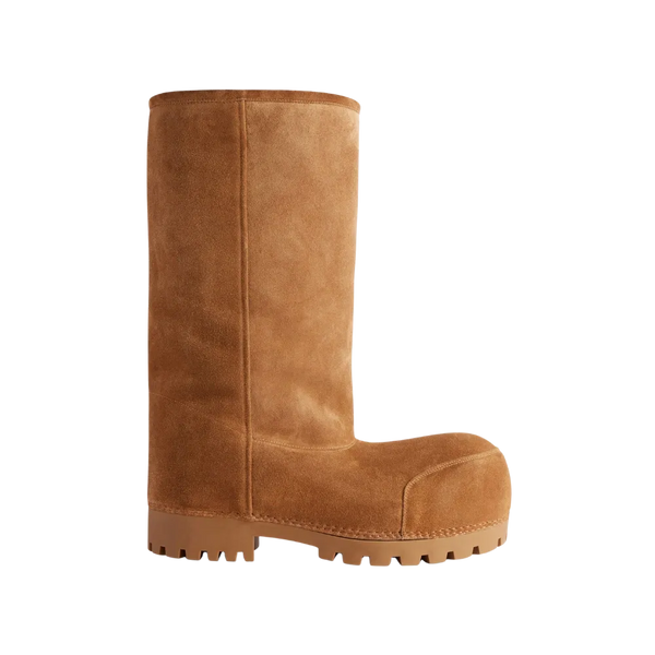 Balenciaga Alaska Fur High Boot In Brown