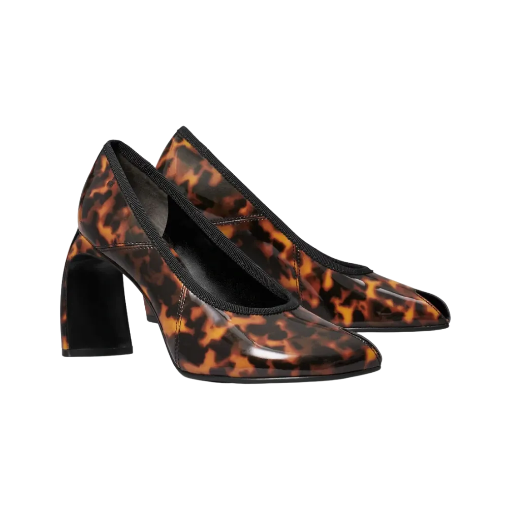 Tory Burch Peep-Toe Pump Tortoiseshell