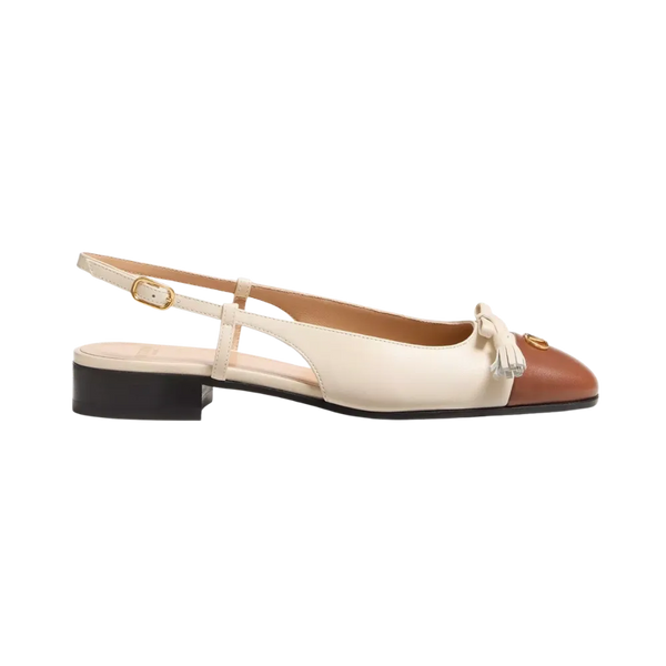 Valentino Valet Du Roi Kid Slingback Ballerina 25mm Butter