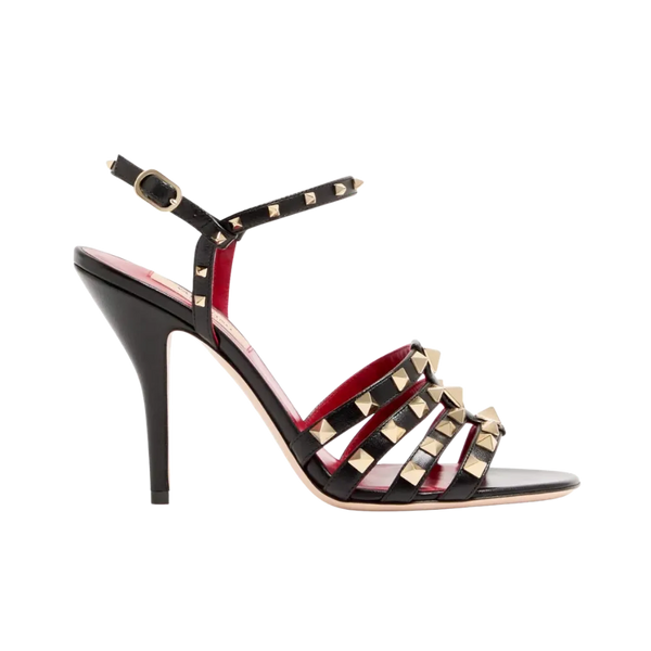 Valentino Rockstud Kidskin Sandal 100mm Black