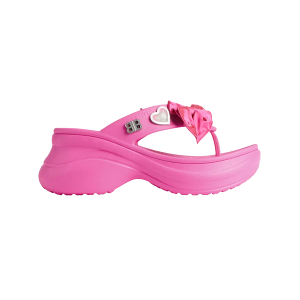 Balenciaga Crocs Thong Jibbitz In Glossy Pink