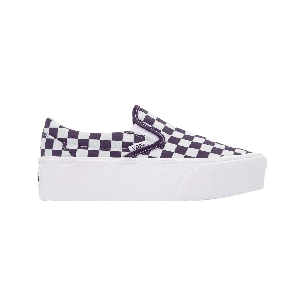 Vans Classic Slip-On Checkerboard Platform Shoe Gothic Grape Purple