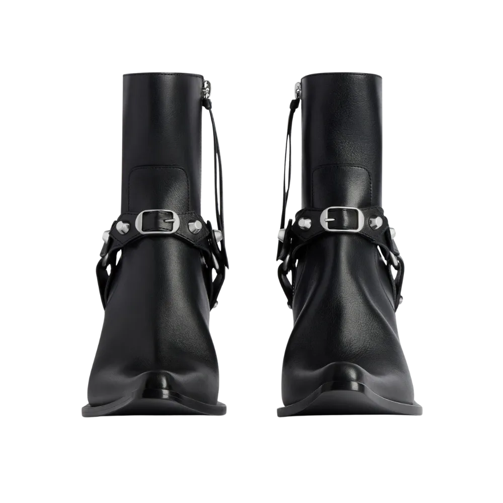 Balenciaga City Bootie With Harness In Black