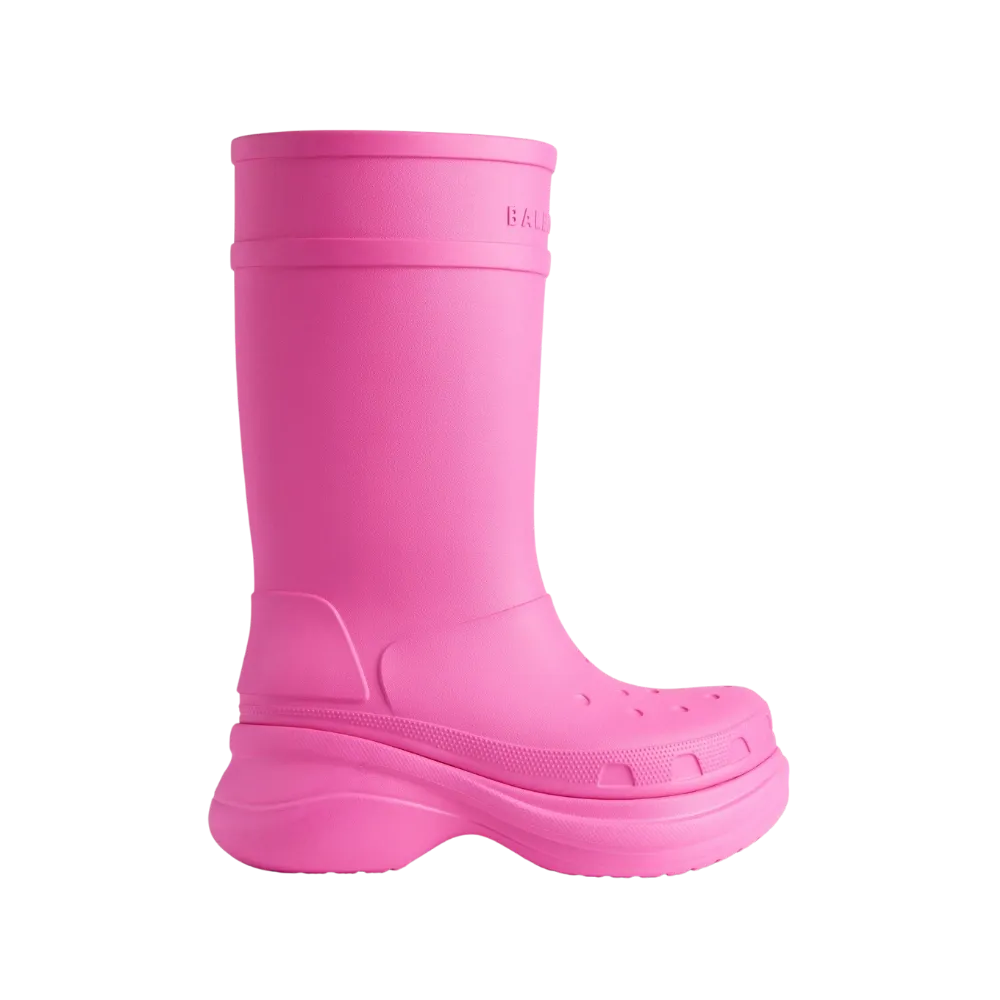 Balenciaga Crocs Boot In Bright Pink