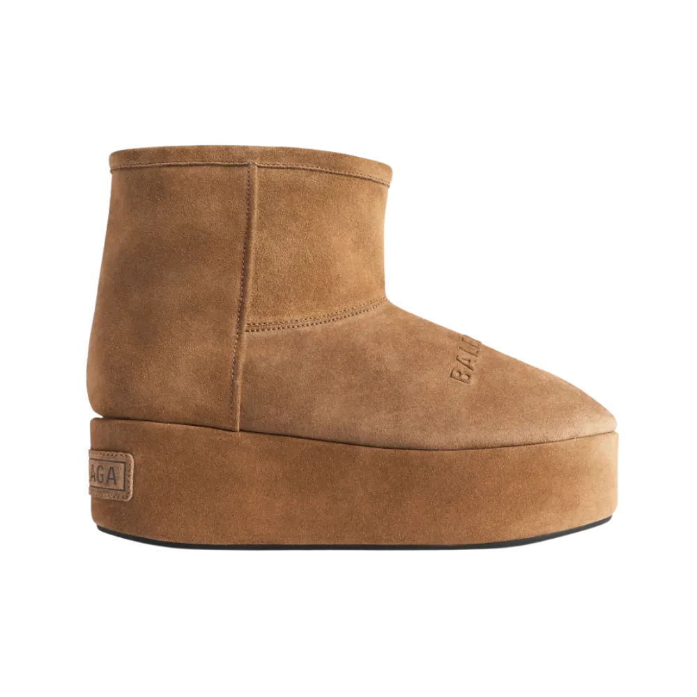 Balenciaga Alaska Platform Bootie In Brown