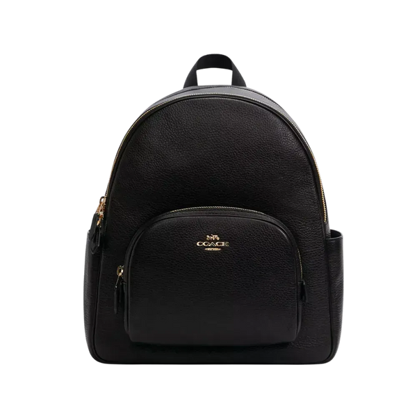 Coach Court Backpack Pebbled Leather Black