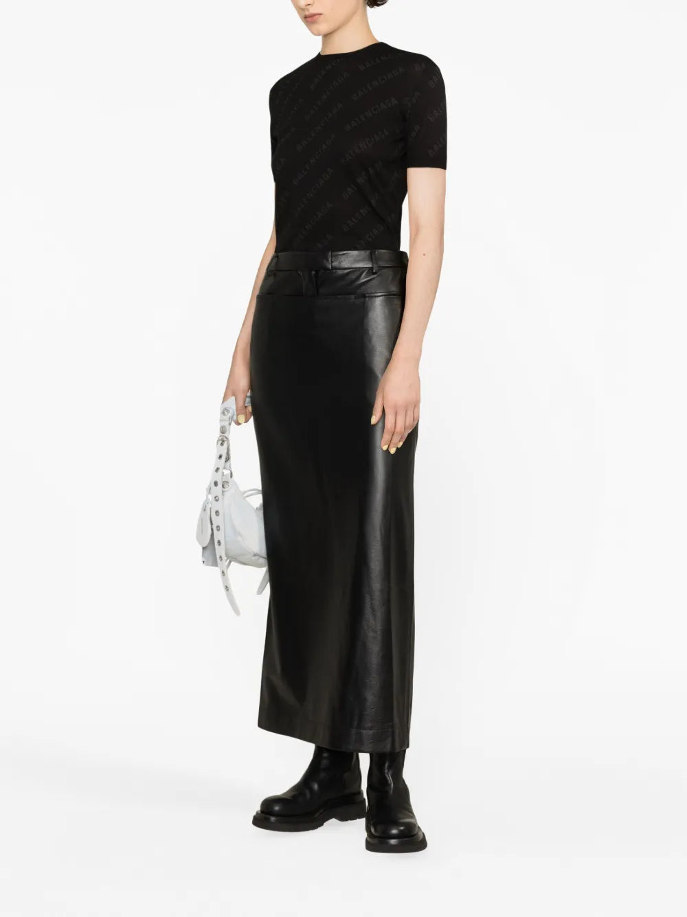 Balenciaga Mini Allover Logo knitted top