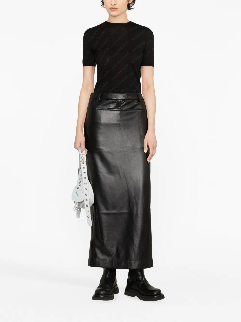 Balenciaga Mini Allover Logo knitted top