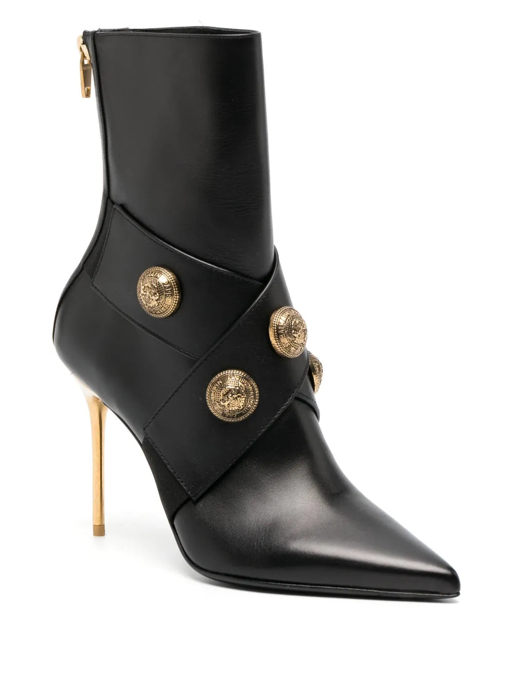 Balmain Balmain Pointed-Toe Leather Boots