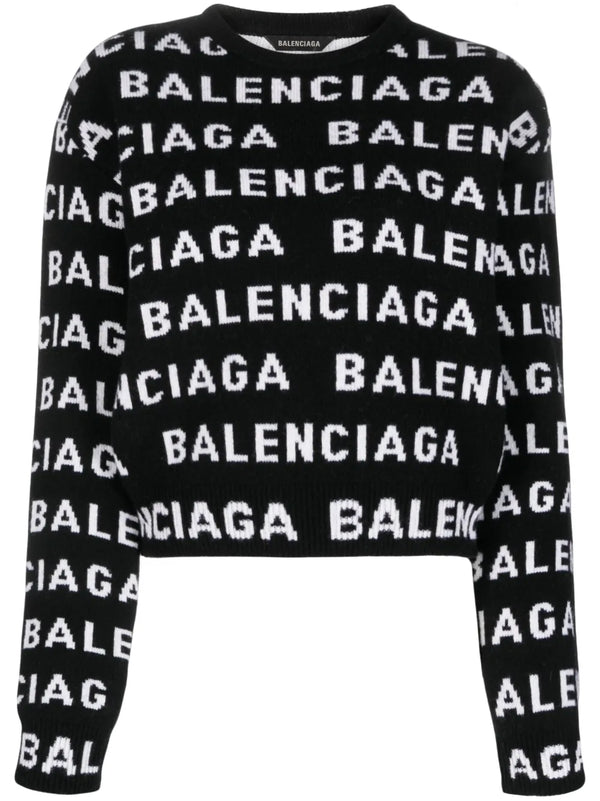 Balenciaga intarsia-logo crew-neck jumper