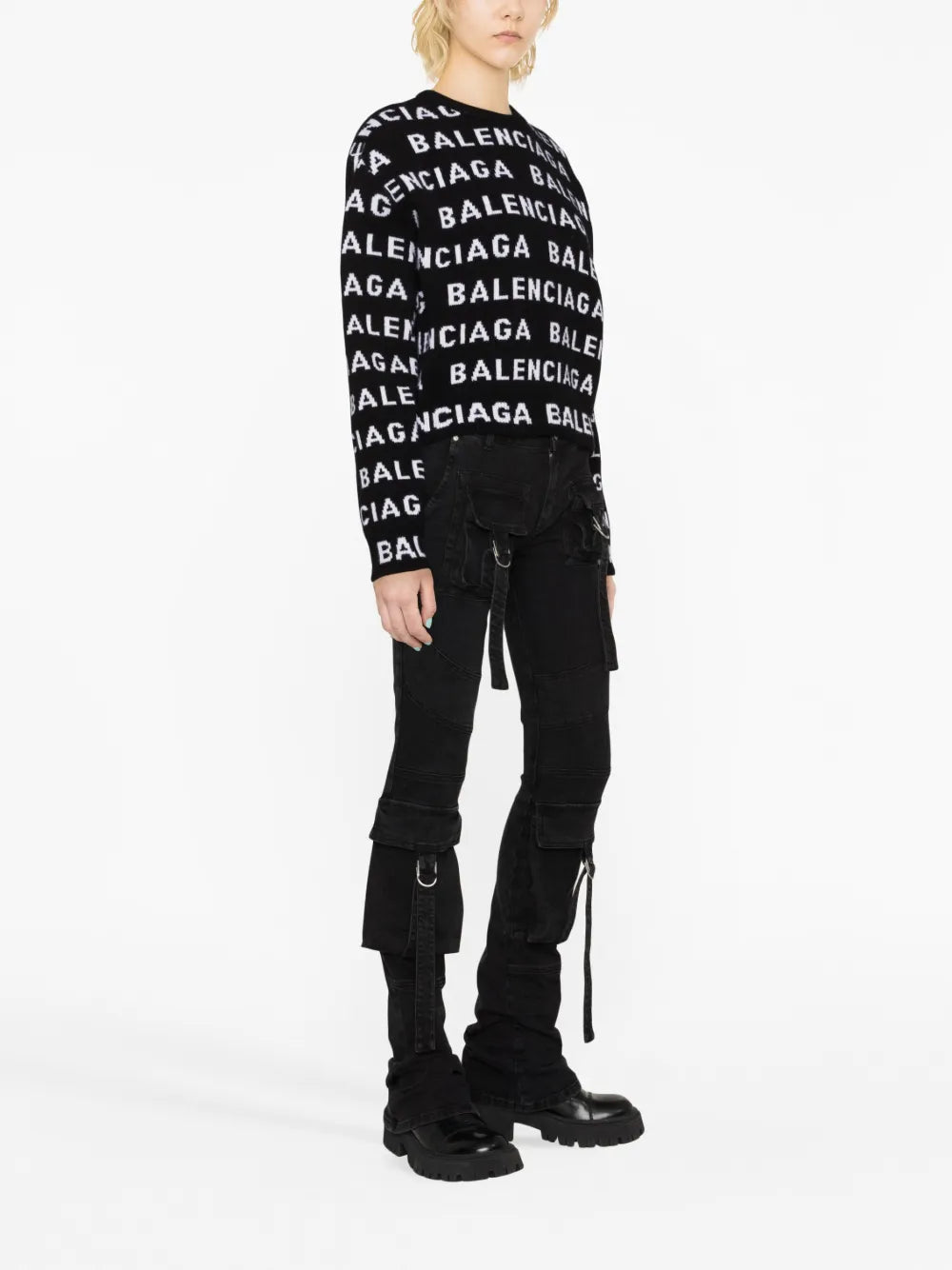 Balenciaga intarsia-logo crew-neck jumper