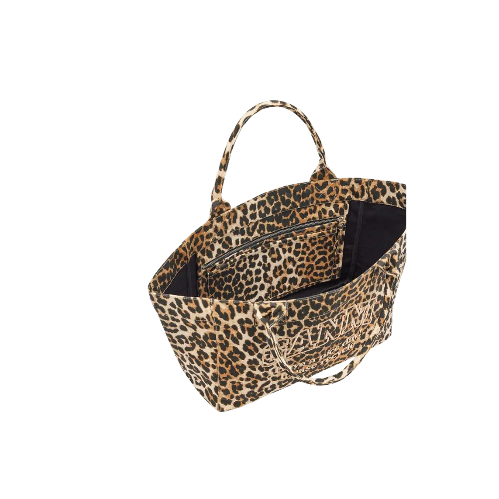 Ganni Leopard Medium Tote Bag