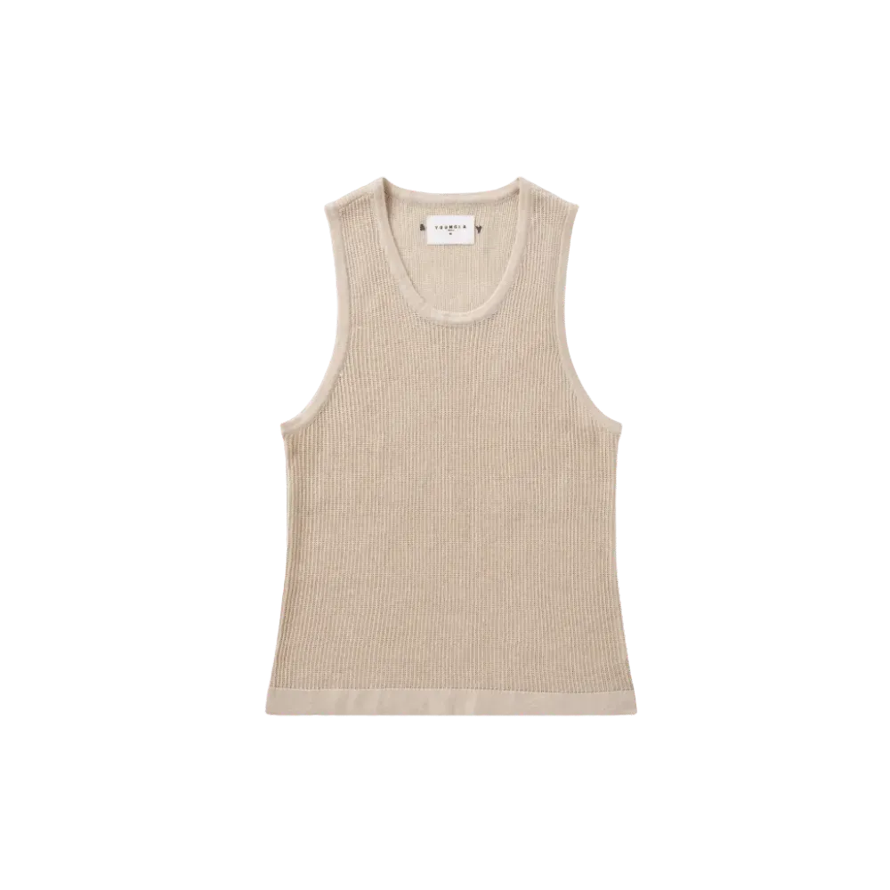Young LA Crochet Tanks Tan