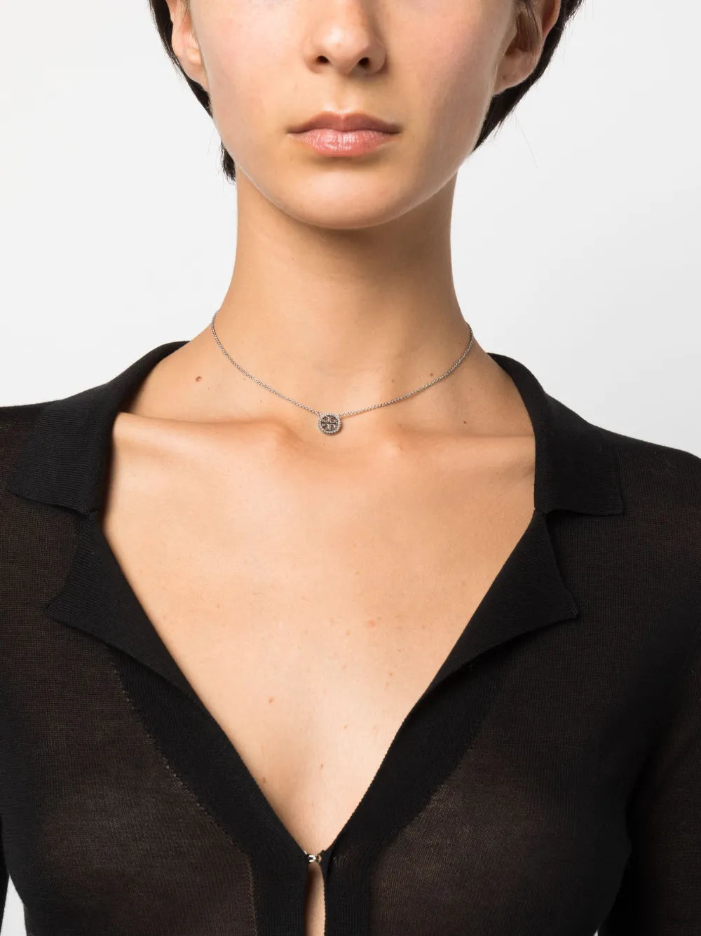Tory Burch Miller logo-pendant necklace