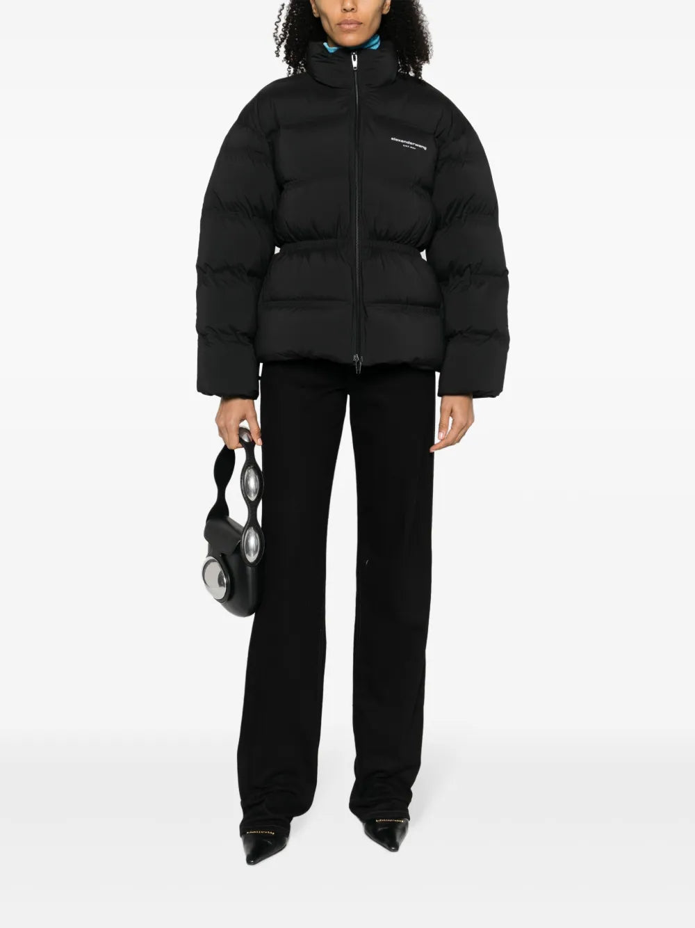 Alexander Wang Alexander Wang Reflective-Logo Jacquard Puffer Jacket