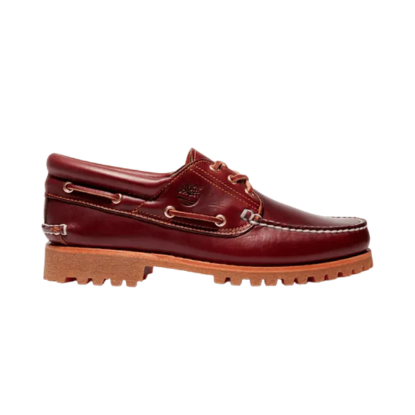 Timberland Authentic 3-Eye Lug Handsewn Boat Shoe Burgundy Men'S