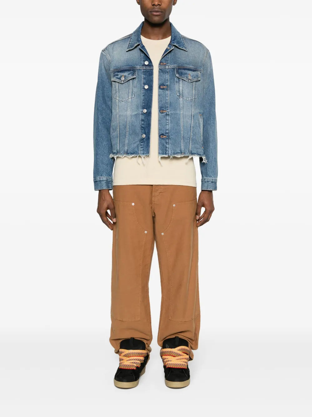 Mm6 Maison Margiela Mm6 Maison Margiela Raw-Cut Denim Jacket