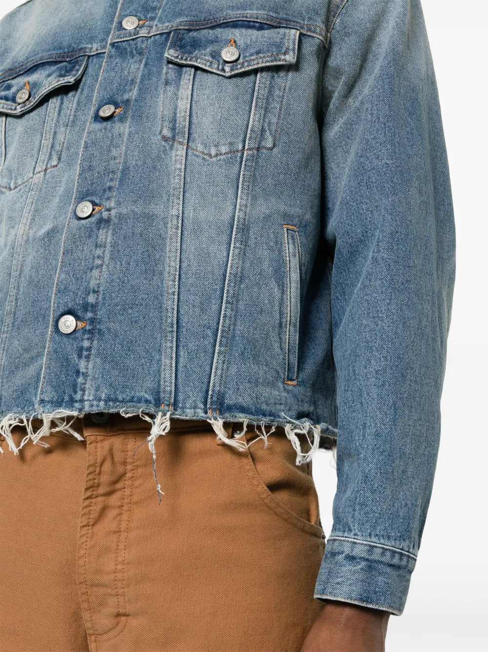 Mm6 Maison Margiela Mm6 Maison Margiela Raw-Cut Denim Jacket