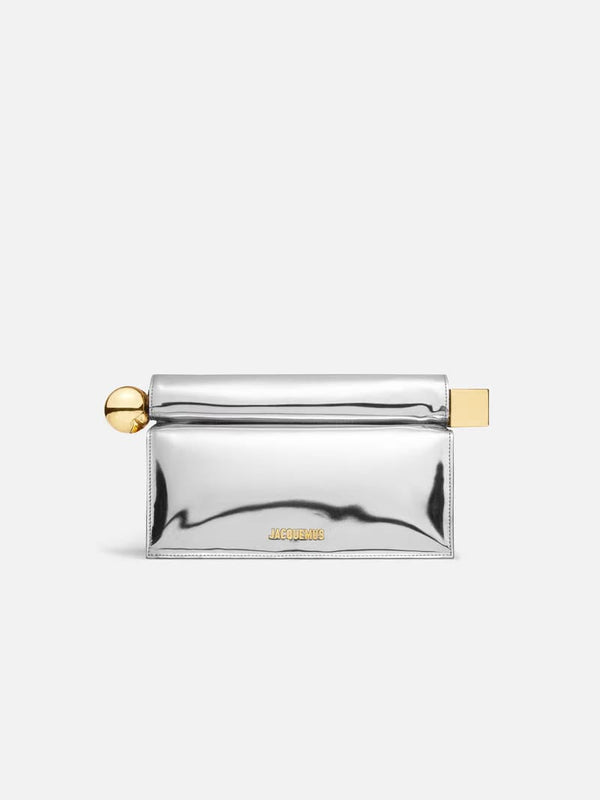 Jacquemus Jacquemus The Rond Carreclutch Take-Out Clutch Silver