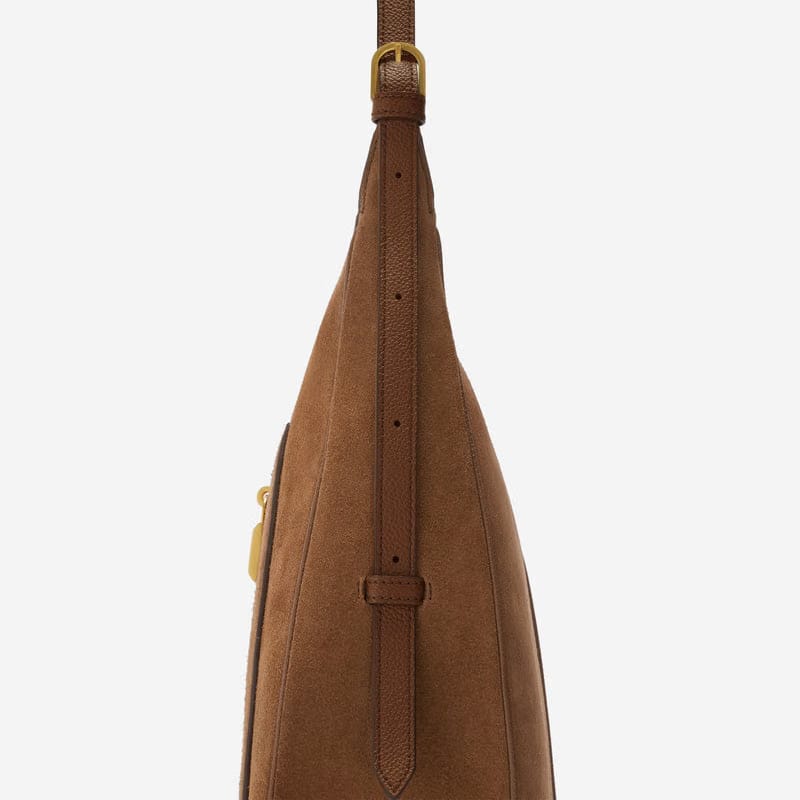 Demellier Demellier The Siena Hobo Deep Tan Suede & Deep Tan Small Grain