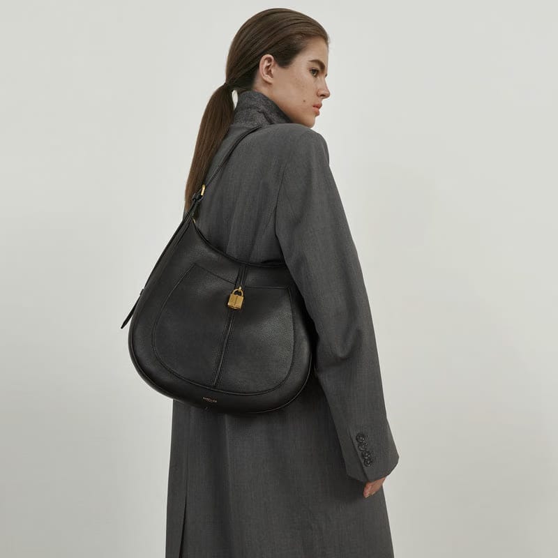 Demellier Demellier The Siena Hobo Deep Tan Suede & Deep Tan Small Grain
