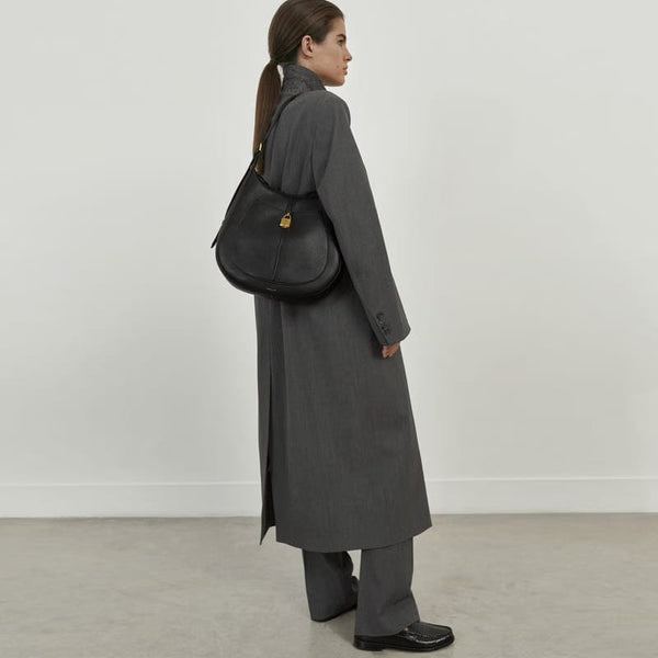 Demellier Demellier The Siena Hobo Deep Tan Suede & Deep Tan Small Grain