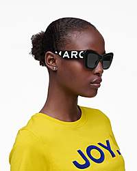 Marc Jacobs Marc Jacobs The Bold Logo Cat Eye Sunglasses Black/white