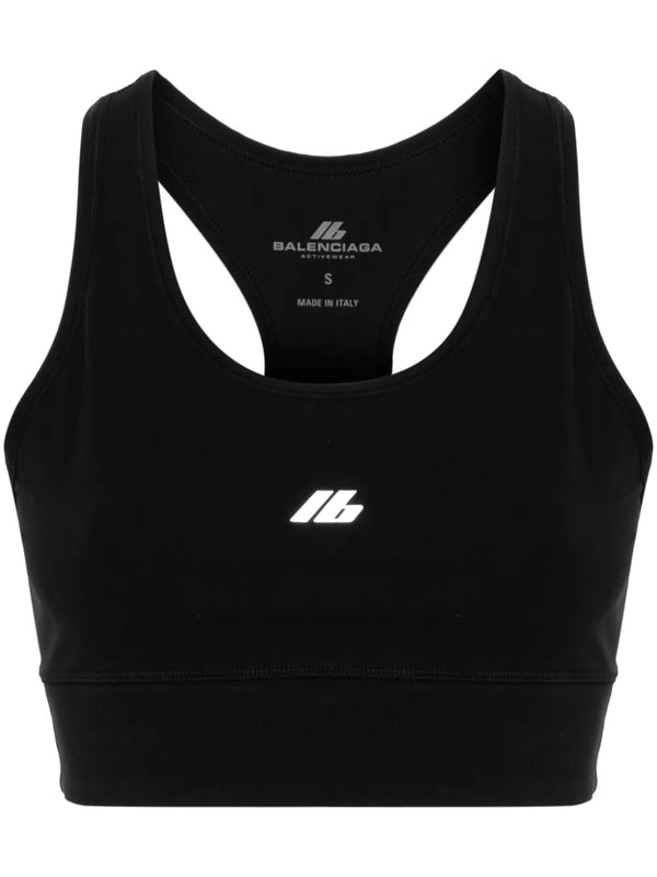 Balenciaga reflective-logo bra top