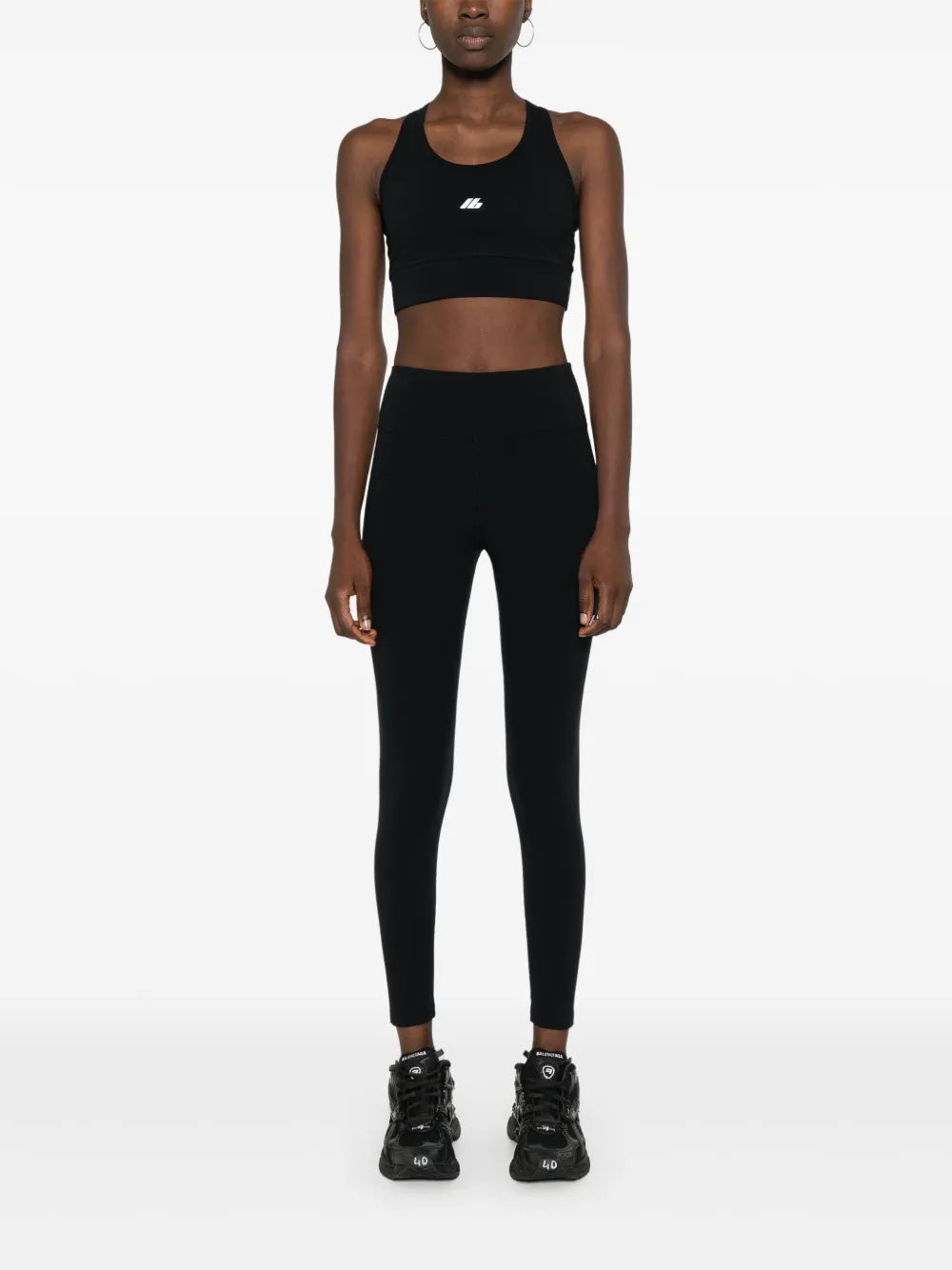 Balenciaga reflective-logo bra top