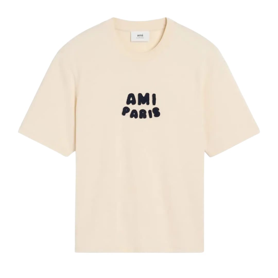 Ami Paris Ami Paris Logo-Patch T-Shirt Light Beige