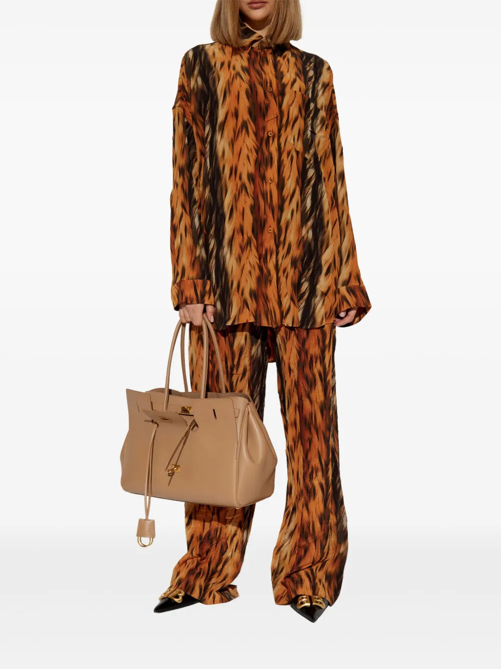 Balenciaga printed straight trousers