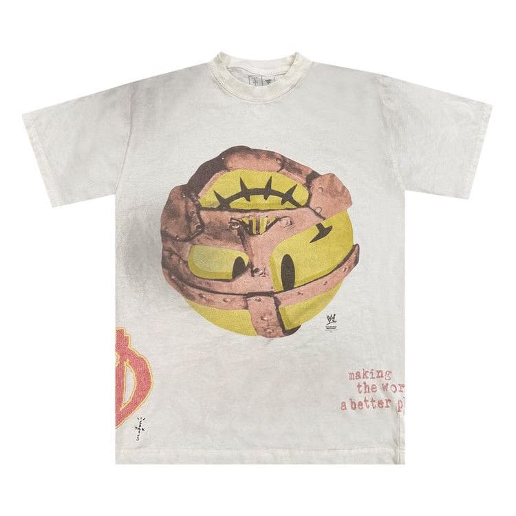 Cactus Jack By Travis Scott Cactus Jack By Travis Scott X Wwe Mankind T-Shirt White