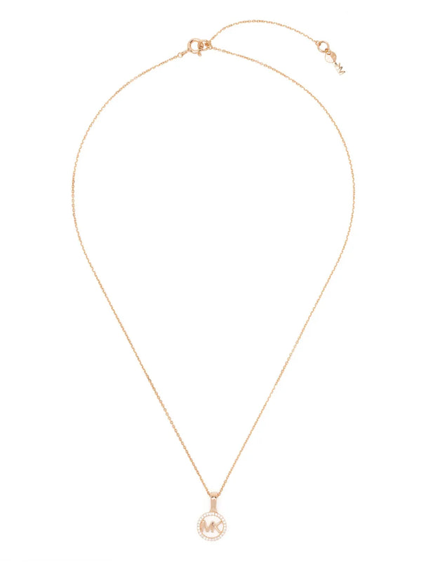 Michael Kors Pavé logo-charm necklace