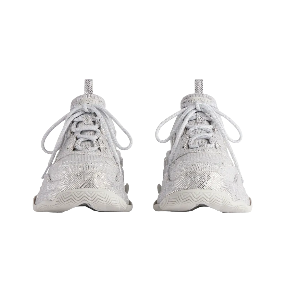 Balenciaga Triple S Sneaker With Rhinestones In Light Grey