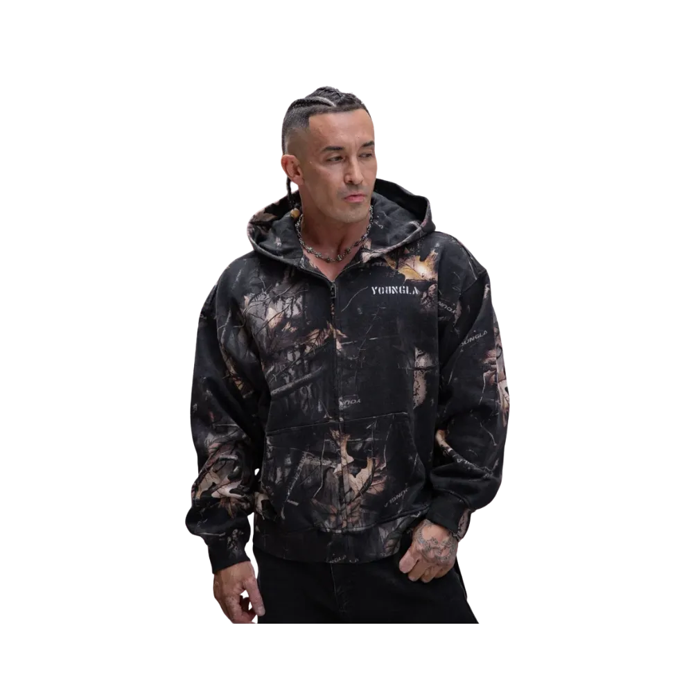 YoungLA Tree Camo Collection Zip Up Black Tree Camo