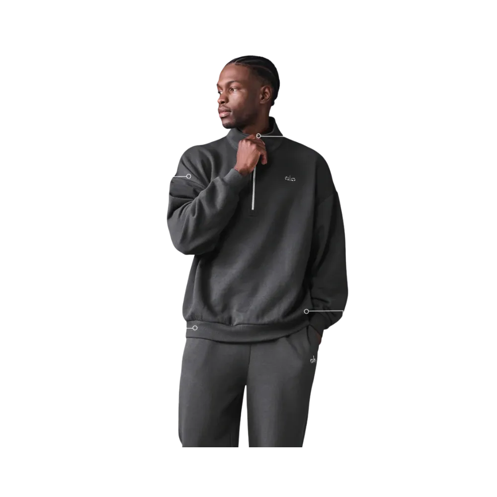 Alo Men's Accolade 1/4 Zip Pullover Anthracite