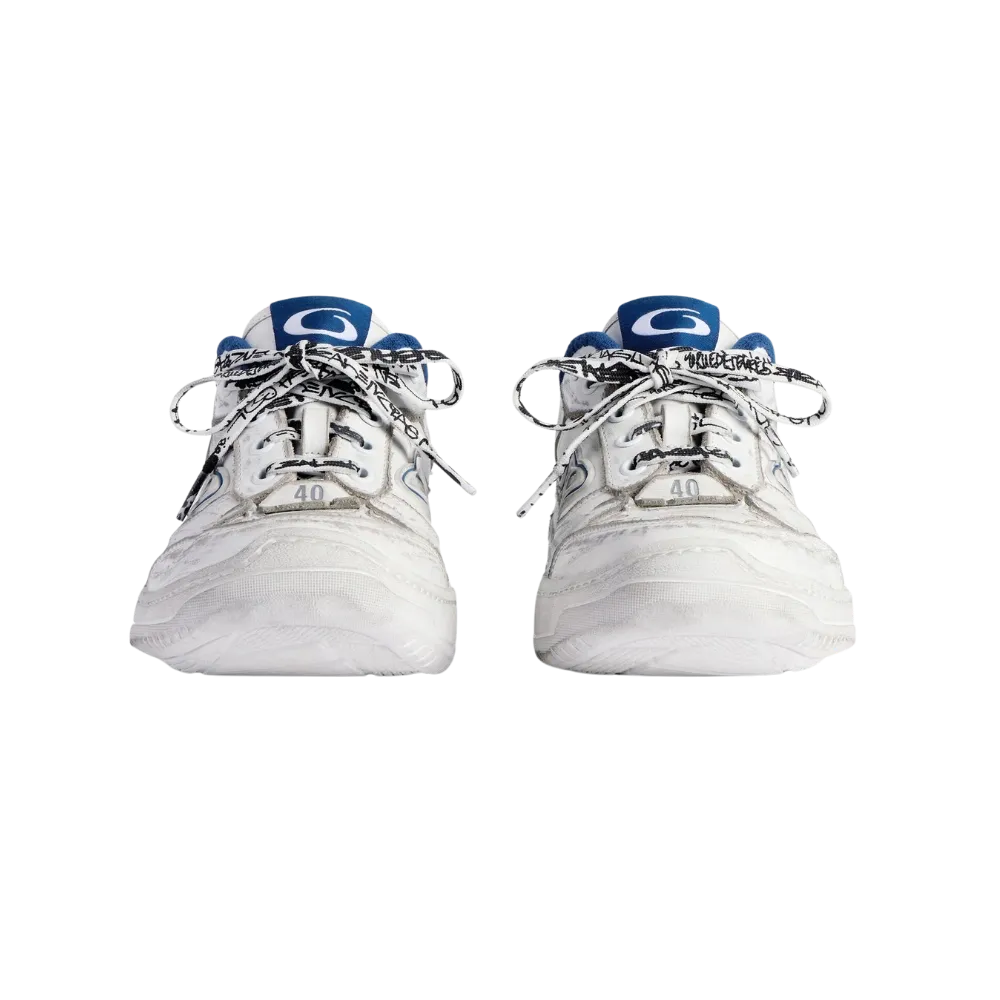 Balenciaga Hamptons Worn-Out Sneaker In White