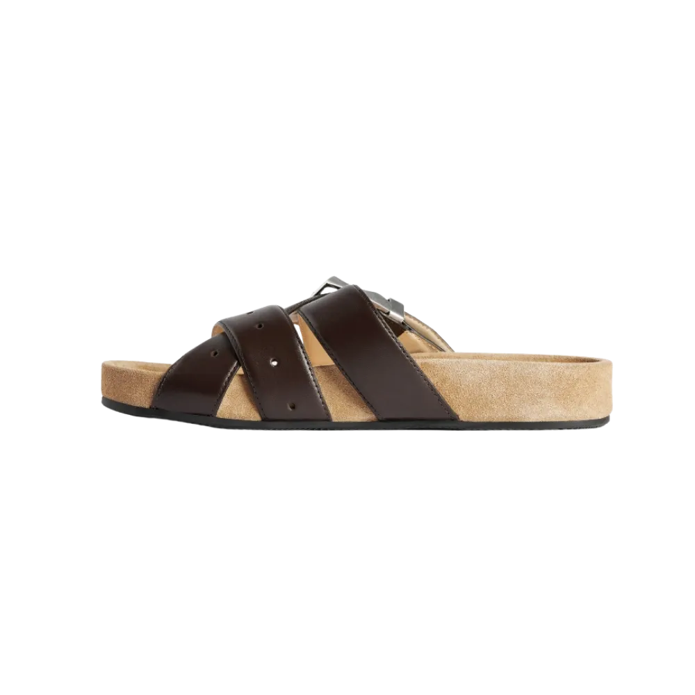 Balenciaga Belt Mule In Moka