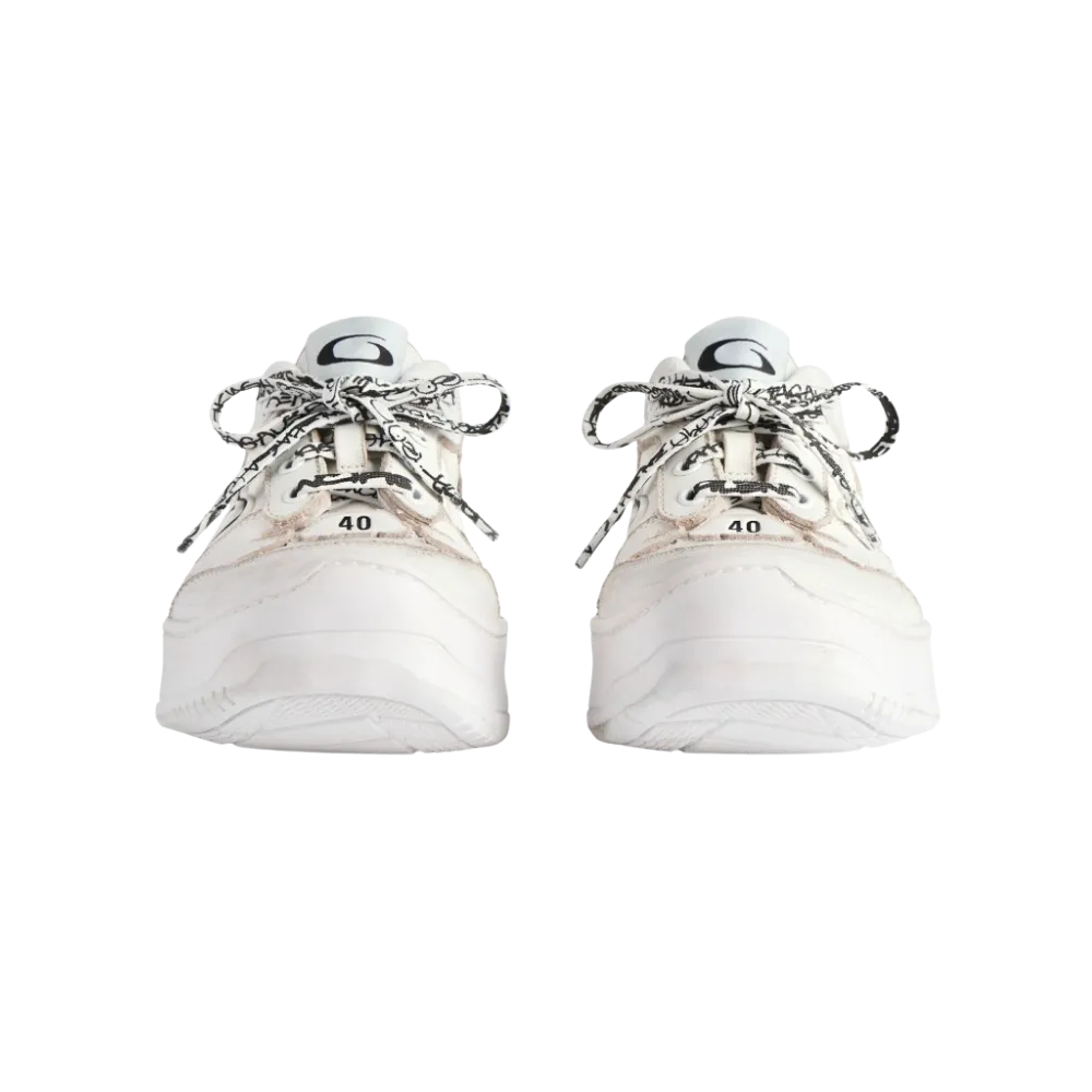 Balenciaga Hamptons Platform Sneaker In White
