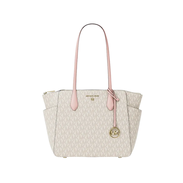 Michael Kors Marilyn Medium Signature Logo Tote Bag Pwd Blsh Mlt