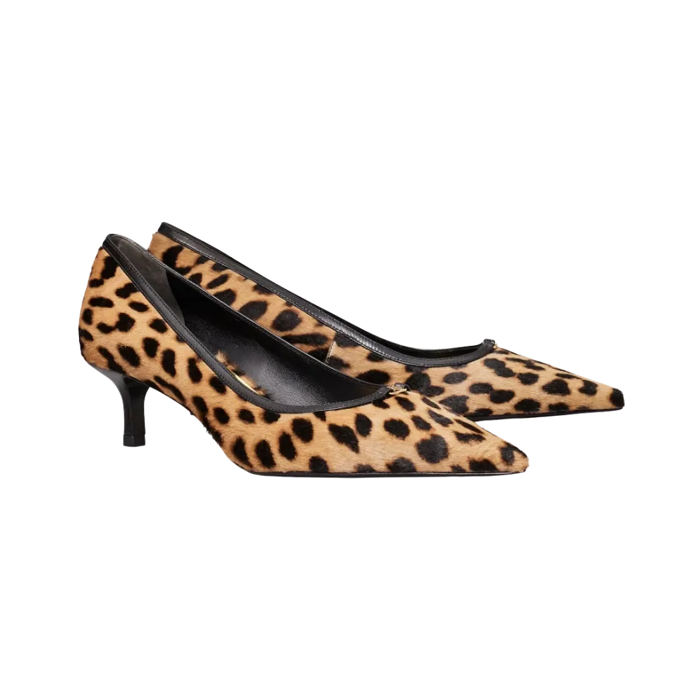 Tory Burch Double T Buckle Low-Heeled Pump Classic Leopard
